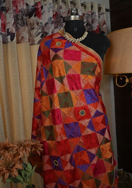 Mirror work dupatta phulkari heavy beautifully embroided