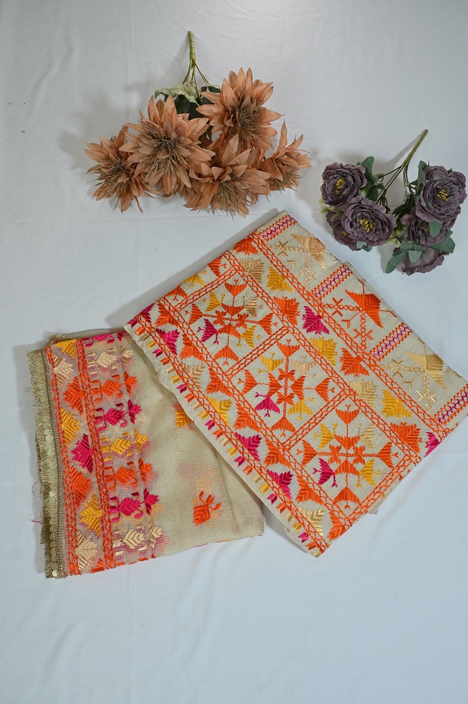 Authentic punjabi Phulkari embroided suit